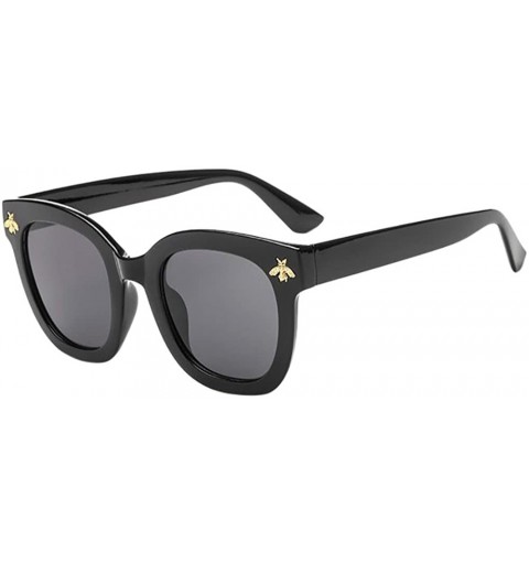 Oversized Retro Oversized Square Sunglasses for Women UV Protection Flat Lens - A - CR190HZHRMA $7.87