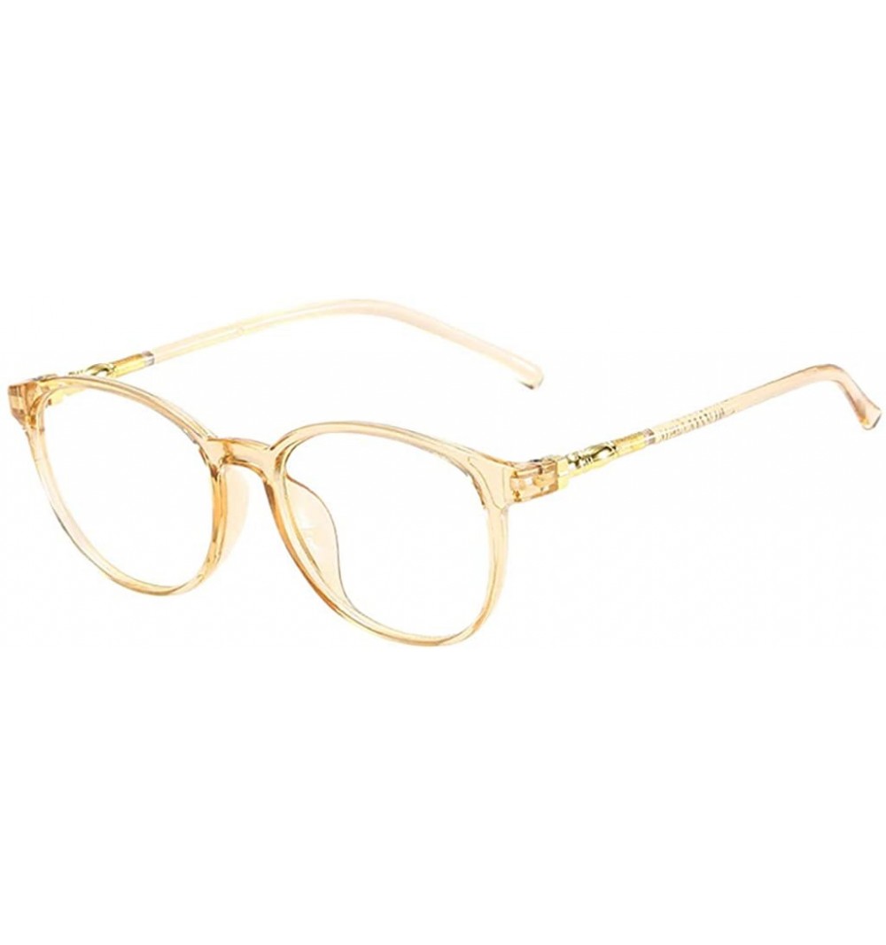 Wrap Fashion Glasses - Flat Mirror Blue Light Blocking Anti Blue Ray Glasses - Yellow - CF18QO05HAW $8.11