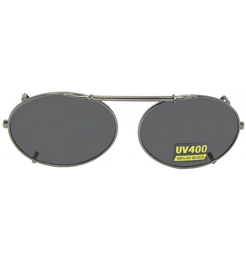Round Oval Non Polarized Gray Lens Clip on Sunglass - Pewter Frame-non Polarized Gray Lens - CP189M00CMX $14.91