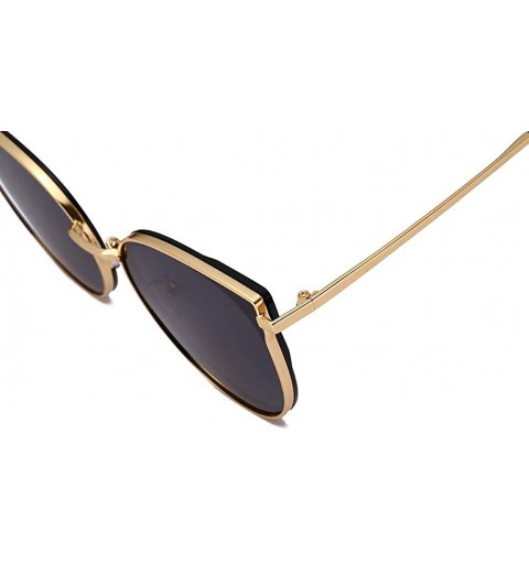 Oval Unisex Sunglasses Retro Black Grey Drive Holiday Oval Polarized UV400 - Black Grey - CE18R5SOQNI $13.43