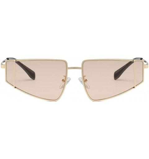 Oversized Vintage Aviator Square Sunglasses for Men Women Gold Frame Retro Brand Designer Classic Sunglasses - Coffee - CT18T...