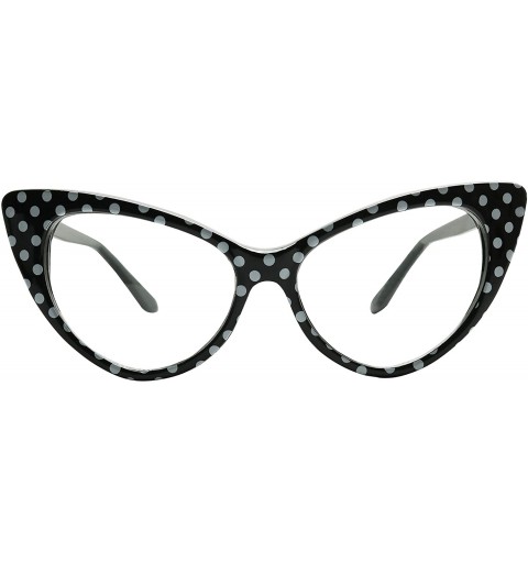 Oversized Vintage Cateye Sunglasses UV Protection Non Prescription Clear Lens Chic Retro Fashion Mod - CO18WCA7EXE $11.51