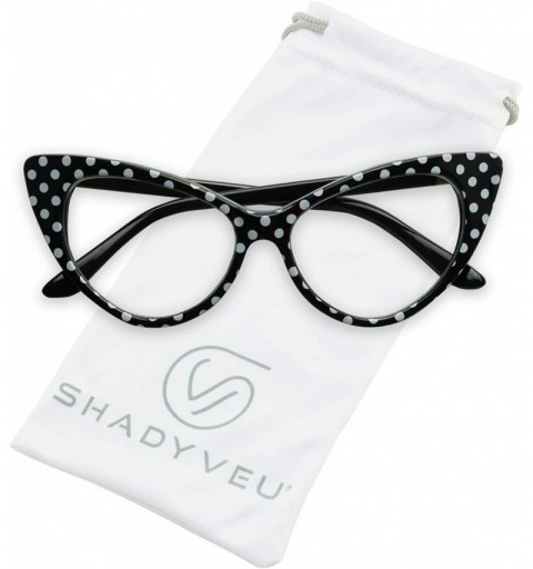 Oversized Vintage Cateye Sunglasses UV Protection Non Prescription Clear Lens Chic Retro Fashion Mod - CO18WCA7EXE $11.51