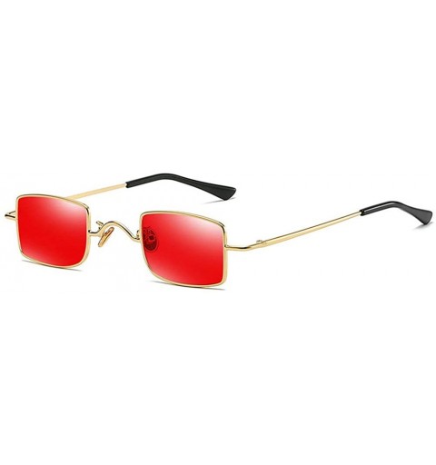 Square Sexy Women Small Frame Chic Vintage Brand Designer Rectangular Sunglasses UV400 - Red - C618NY4GKIW $12.14