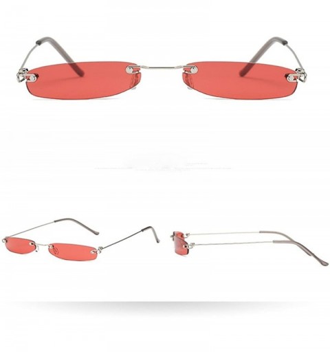 Goggle Sunglasses Rectangular Rimless Lightweight - Multicolorg - CH18QE29SKN $10.28