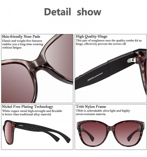Sport Polarized Fashion Sunglasses for Women's Cat Eye Retro Ultra Light Lens TR90 Frame JE003 - CP18G9DAXIU $16.85