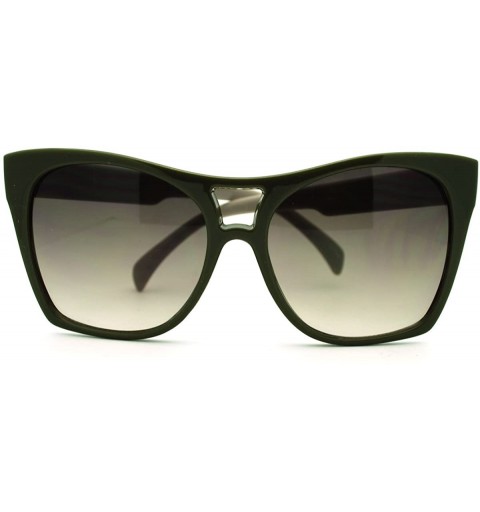 Square Celebrity Fashion Oversized Sunglasses Unique Square Frame - Green - CS11FSFDZBF $19.66