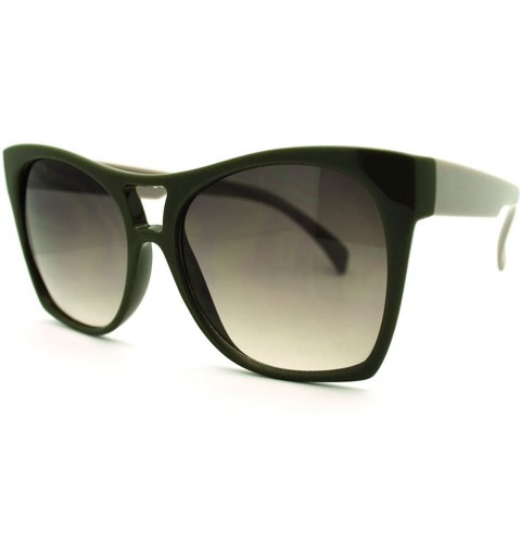 Square Celebrity Fashion Oversized Sunglasses Unique Square Frame - Green - CS11FSFDZBF $8.39