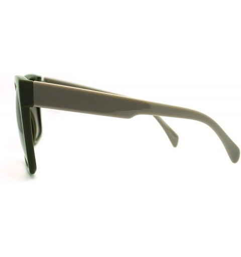 Square Celebrity Fashion Oversized Sunglasses Unique Square Frame - Green - CS11FSFDZBF $8.39