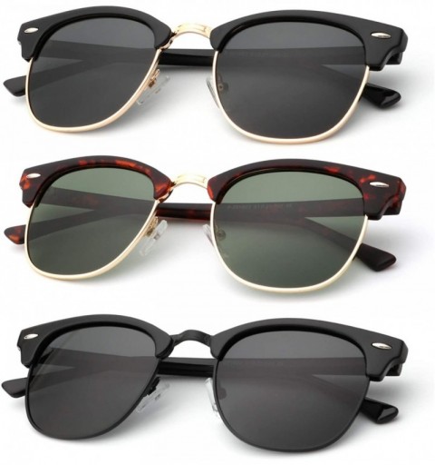 Wrap Polarized Sunglasses for Men and Women Semi-Rimless Frame Driving Sun glasses 100% UV Blocking - CS18NX8CCY6 $22.49