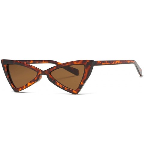 Cat Eye Sunglasses For Women Metal Hinges Cat Eye Triangle Plastic Frame Glasses K0571 - Tortoise&brown - CF18CEE8M0M $10.33