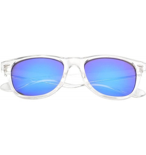 Wayfarer Ice-Cold Retro Square Sunglasses Reflection Mirror Lens Series UV400 - Blue-purple - CQ11NUXS9GD $20.27