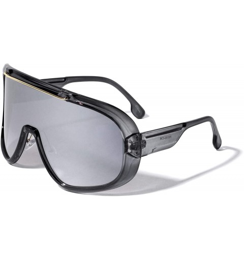 Oversized Retro Oversize Round Color Mirror Lens Fashion Sunglasses - Gray - CW196MRUL5G $14.38