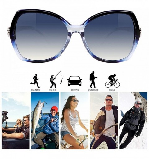 Rectangular Polarized Sunglasses Driving Blocking Eyeglasses - A406-blue - CT18YMG7A3Q $9.91