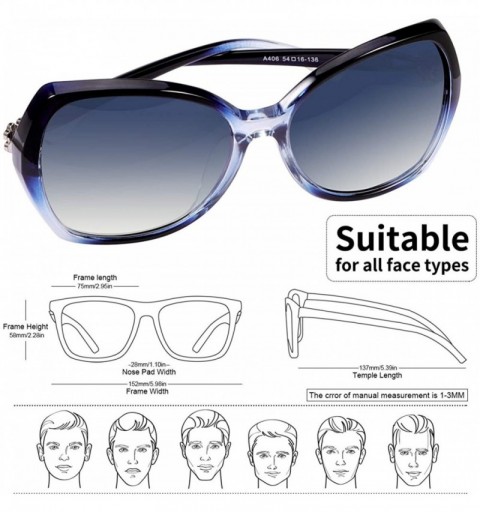 Rectangular Polarized Sunglasses Driving Blocking Eyeglasses - A406-blue - CT18YMG7A3Q $9.91