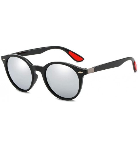 Round Men's and Women's Polarized Sunglasses- Retro Round Full Frame C6 - C6 - CN197RK8HCH $33.44