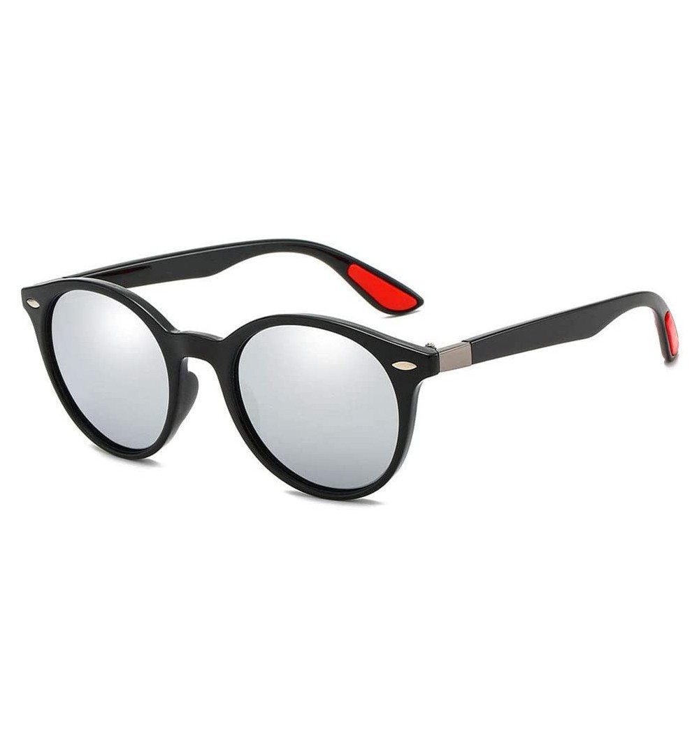 Round Men's and Women's Polarized Sunglasses- Retro Round Full Frame C6 - C6 - CN197RK8HCH $33.44