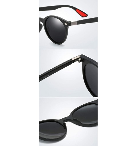 Round Men's and Women's Polarized Sunglasses- Retro Round Full Frame C6 - C6 - CN197RK8HCH $33.44