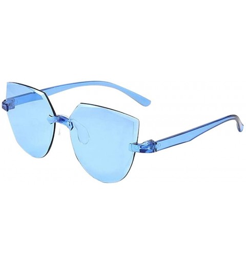 Oversized Fashion Rimless Multilateral Sunglasses Lightweight Colorful Glasses - E - C01903XOUZZ $8.02