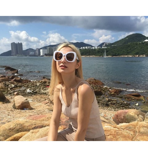 Goggle Women Cateye Sunglasses Oversized Vintage Retro Bold Fashion Designer Shades - Black - CH18E7M2OCN $16.00