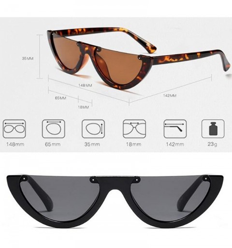 Goggle Classic Half Frame Cat Eye Sunglasses Mod Style For Men Women - C3 - CF18D9HGR4I $18.91