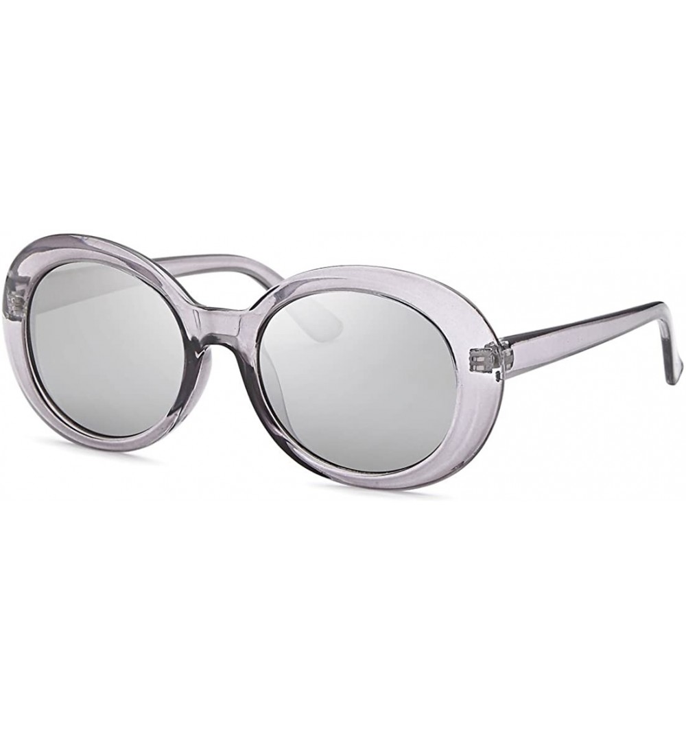 Round Oval Sunglasses For Women - Thick Frame - Unisex - by West Coast - Gray - CB180Q9OKUI $12.43