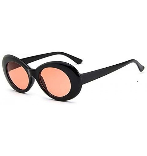 Oval Glasses Oval Sunglasses Ladies Trendy Vintage Retro Sunglasses Women's White Black Eyewear UV-Khaki - Khaki - CU19922ECZ...