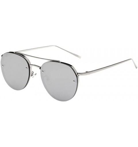 Aviator Sunglasses for Men Women Aviator Polarized Metal Mirror UV Lens Protection - E - CT18UWSWX7W $21.33