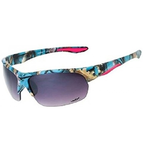 Rectangular Camo Camouflage Western Ladies Sunglasses Blue Pink - CR12E5VZNPN $32.00