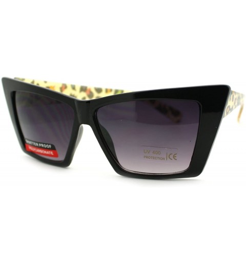 Rectangular Women's Retro Fashion Sunglasses Rectangular Cateye Leopard - Multicolor - CY11PWB4KTV $12.72