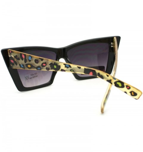 Rectangular Women's Retro Fashion Sunglasses Rectangular Cateye Leopard - Multicolor - CY11PWB4KTV $12.72