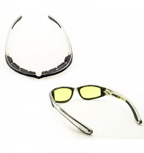 Goggle Chrome Motorcycle Transition Sunglasses UV Sensitive Day Night Goggles Eyewear - Yellow to Brown With Hard Case - C911...