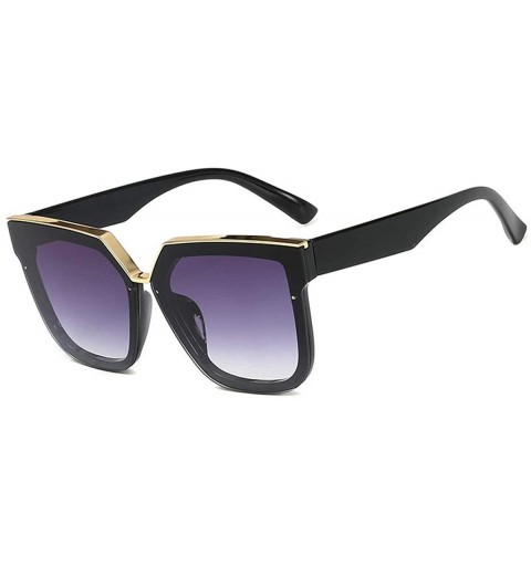 Square Classic Large Frame Square Sunglasses Lady Vintage Full Rim Sun Glasses UV400 - Black Grey - CC18RI05LHS $14.99
