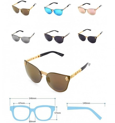 Oval Man and woman Metal sunglasses Oval glasses - C3 - CG18D23UZ4H $15.87