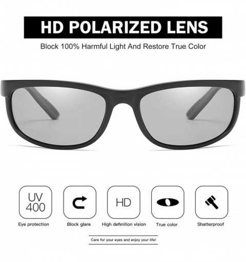 Rectangular Rectangular Polarized Sunglasses for Men Driving Sun glasses 100% UV Protection - C2190H3ON66 $17.20