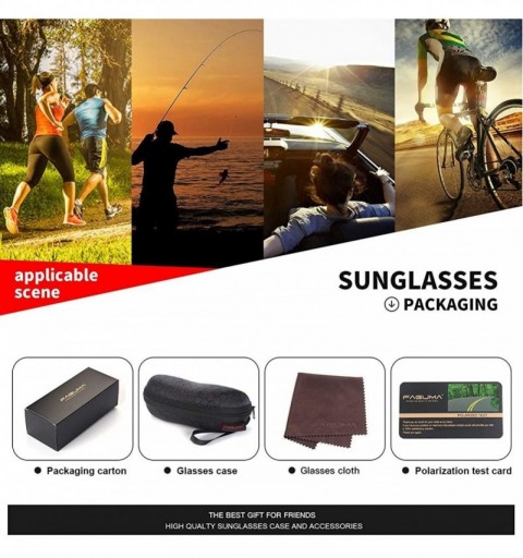 Rectangular Rectangular Polarized Sunglasses for Men Driving Sun glasses 100% UV Protection - C2190H3ON66 $17.20