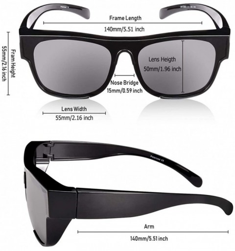 Oversized Polarized Oversized Fit Over Sunglasses with One Piece Lenses - Black - C718QK9MUWI $19.74