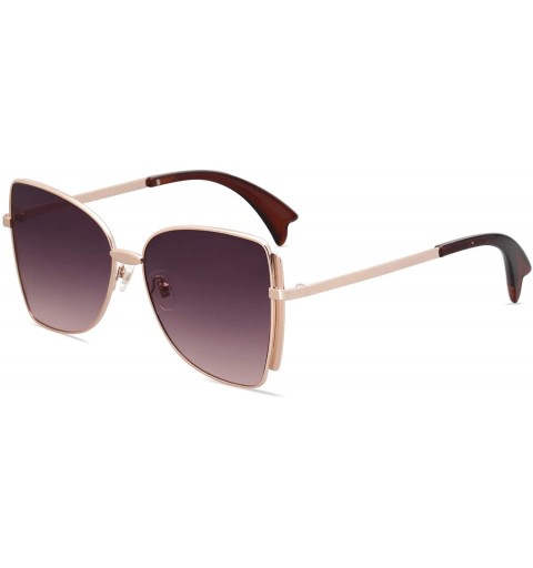 Oversized Sunglasses for Women Butterfly Sunglasses UV400 ALLY SJ1123 - C2 Rose Gold Frame/Gradient Pinkish Lens - CA193LD64A...