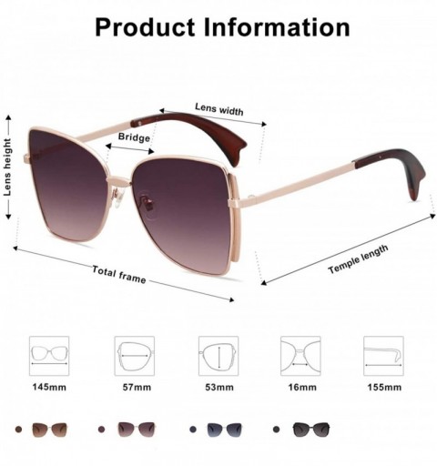 Oversized Sunglasses for Women Butterfly Sunglasses UV400 ALLY SJ1123 - C2 Rose Gold Frame/Gradient Pinkish Lens - CA193LD64A...