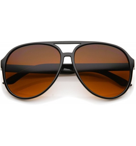 Wayfarer Retro Large Blue Blocking Lens Aviator Sunglasses 60mm - Black / Orange Gradient - CV12NFHBC4L $9.74