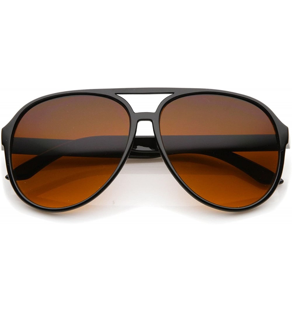 Wayfarer Retro Large Blue Blocking Lens Aviator Sunglasses 60mm - Black / Orange Gradient - CV12NFHBC4L $9.74