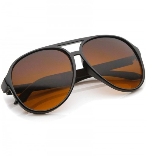 Wayfarer Retro Large Blue Blocking Lens Aviator Sunglasses 60mm - Black / Orange Gradient - CV12NFHBC4L $9.74