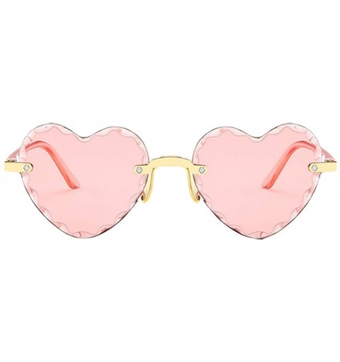 Rimless Heart Shaped Sunglasses for Women Fashion Casual Polarized Vintage Retro Cat Eye Frameless Sun Glasses - G - CT190OSK...