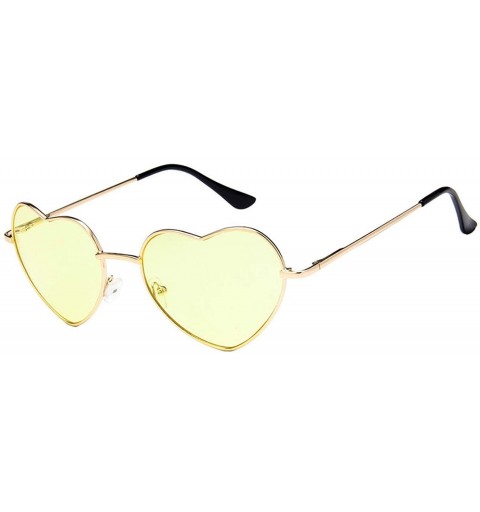 Goggle Love Heart Sunglasses Retro Women Sun Glasses Red Yellow Pink Gafas Shades Vintage Eyewear UV400 - 3 - C0197Y7HMYA $19.97