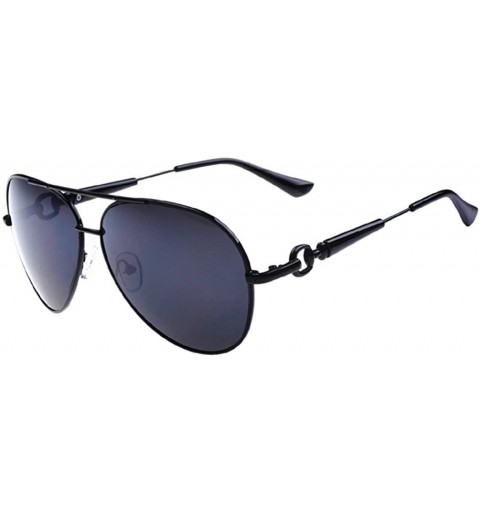 Rectangular Mens Aviator Sunglasses Play Boy Series Sport Edition Slim Fit 62mm - Black/Black - CG12FJ31BCZ $18.65