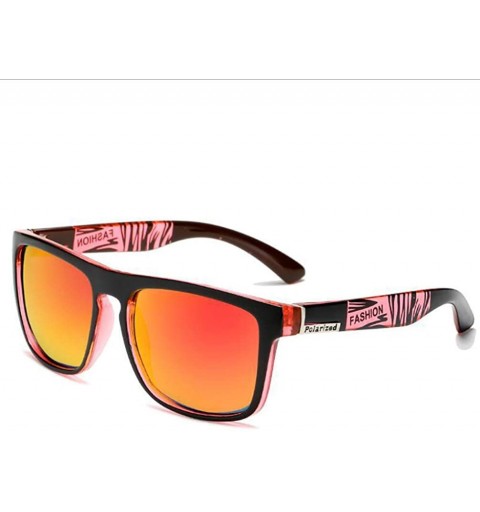 Rectangular Men's Sports Polarized Sunglasses-Eyewear Square Lens-Plastic Composite Frame - F - C51905XS4ZH $31.11