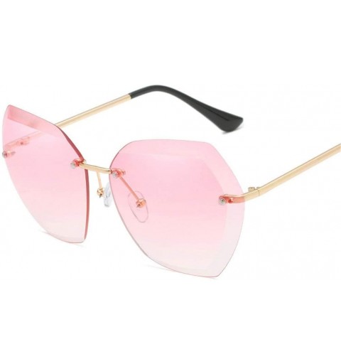 Square Oversized Rimless Sunglasses Sunglass - C0199U73ZEK $19.16