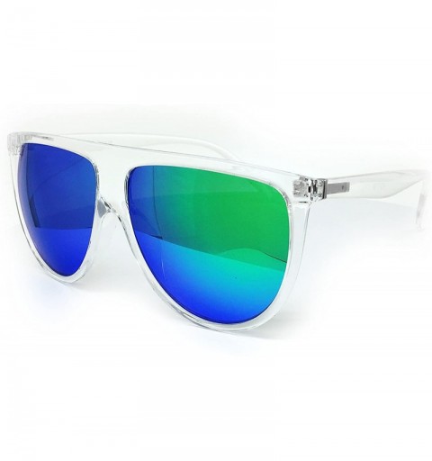 Aviator 7166 Premium Soft Oversize Mirror Revo Designer Flat Top Sunglasses - Oversize - C3183OETH0I $28.94