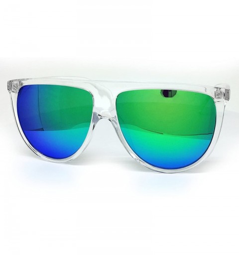 Aviator 7166 Premium Soft Oversize Mirror Revo Designer Flat Top Sunglasses - Oversize - C3183OETH0I $15.88
