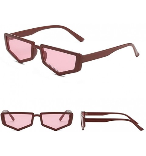 Goggle Irregular Frame Sunglasses for Women Shades Cool Goggles - Red Pink - CT1902YIS7X $10.57